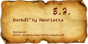 Borbély Henrietta névjegykártya
