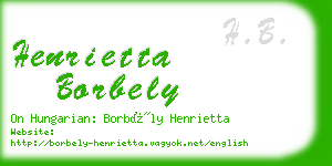 henrietta borbely business card